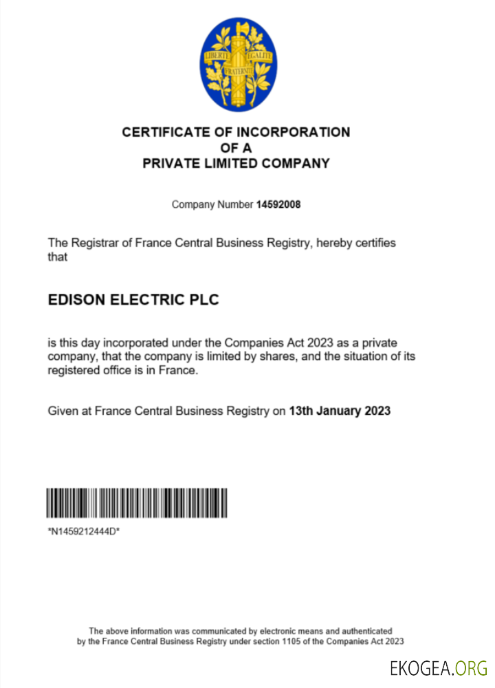 Modèle Word et PDF de certificat d'immatriculation en France